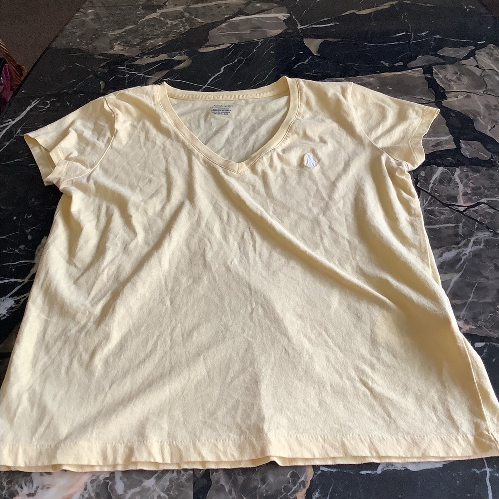 Ralph Lauren sunshine yellow shirt sleeve logo tee shirt size small/petite